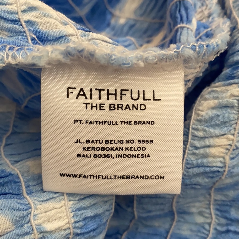 Faithfull The Brand | Magnolia Smocked Mini Dress Blue Roos Tie Dye (M/6) - Picture 10 of 16